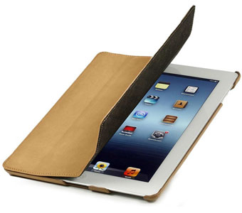 iPad 4 Hülle von StilGut in Khaki- Typ Couverture Case
