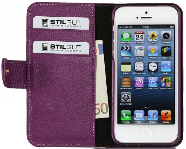StilGut - Book Type Case &quot;Talis&quot; for iPhone 5 &amp; iPhone 5s