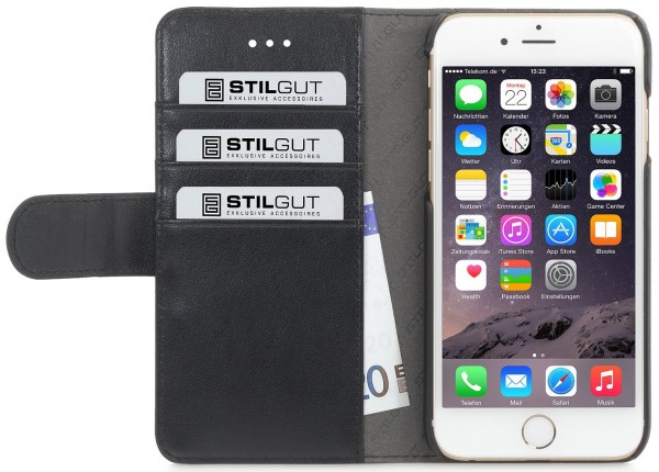 StilGut - iPhone 6s Plus leather cover Talis card holder and strap