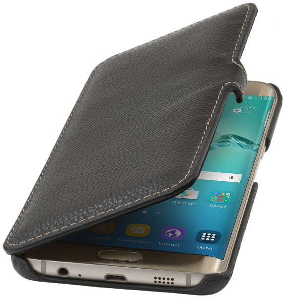 StilGut - Galaxy S6 edge+ leather case &quot;Book Type&quot; with clip