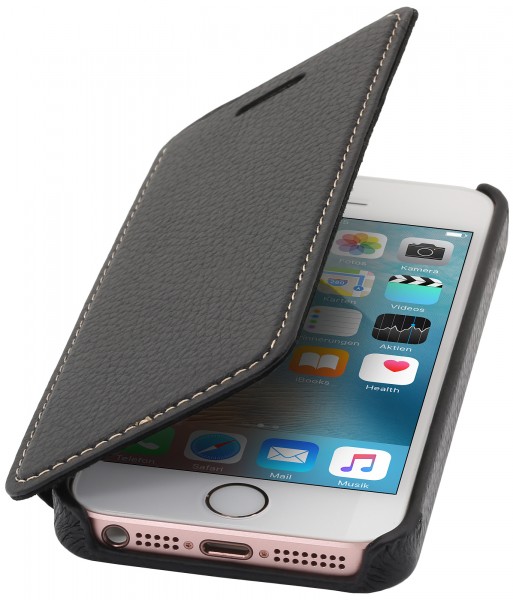 StilGut - iPhone SE cover Book Type in leather without clip
