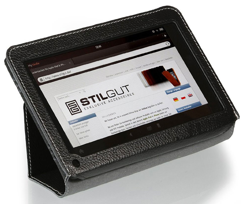 Kindle Fire Case made out of Premium Leather, StilGut