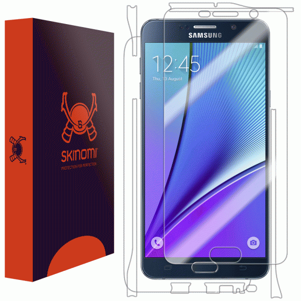 Skinomi - Screen protector for Galaxy Note 5 TechSkin back and front sides