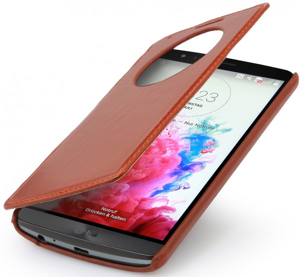 StilGut - Leather case "Book Type" with caller ID window for LG G3