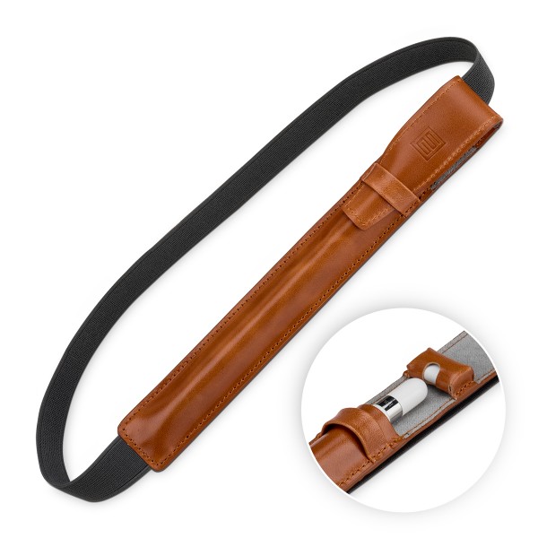 StilGut - iPad Pro 9.7" Pencil Holder with Lightning Adapter Pocket and Leather Flap