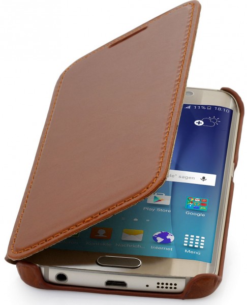 StilGut - Galaxy S6 edge leather case, "Book Type" without clip