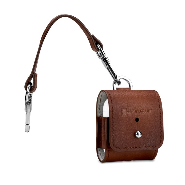 StilGut - AirPods 2 Case in Leather with Leather Strap & Carabiner