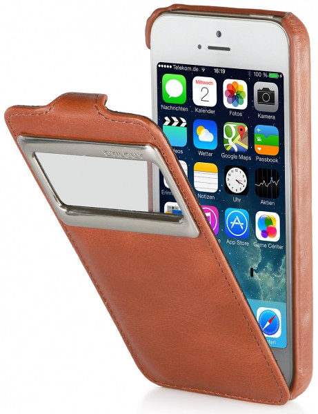 StilGut - Leather case with window (iOS 7) for iPhone 5 & iPhone 5s
